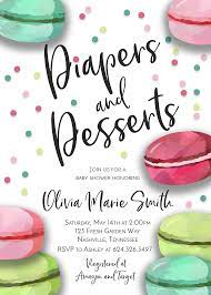 Diapers And Desserts Baby Shower Invitation Macaroon Etsy Baby Shower Baby Shower Desserts Sprinkle Baby Shower