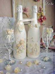 Botellas decoradas para regalar en las bodas. En Compose Con Las Botellas Decoracion De Botellas Copas De Novios Decorar Botellas De Cristal