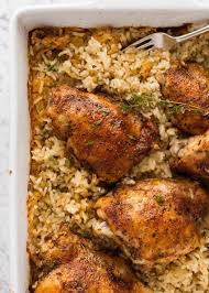 Oven Baked Chicken And Rice Recipe Chicken Recipes Recipes Baked Dishes