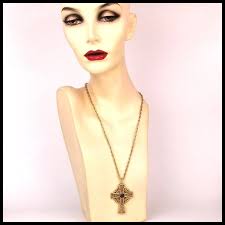 1979 Sarah Coventry Limited Edition Large Celtic Cross Necklace