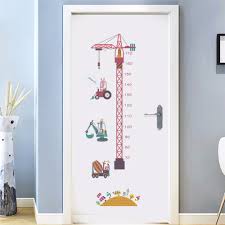 Us 7 98 19 Off Tower Crane Boys Room Wall Decorations Children Height Chart Stickers Bedroom Growth Stadiometers Decal Removable Cartoon Mural In
