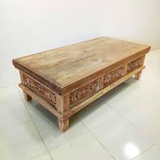 Artesia solid wood coffee table with storage shelf for living room 48 large accacia wood table top tea table with storage shelf, rustic brown, easy to assemble. Oldwood Furniture Solid Coffee Table Tham Long Kinaree