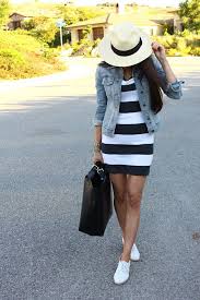 Black And White Dress With Jean Jacket The Street Style Fashion Clothes Outfit Inspirations