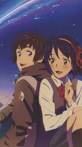 Cute Couple Mitsuha Miyamizu Taki Tachibana 720x1280 Wallpaper Your Name Anime Anime Films Mitsuha And Taki