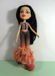 Bratz Jade Doll Green Eyes Long Dark Black Hair Orange Fringe Pants Clothes Mga Dark Black Hair Fringe Pants Pants Outfit