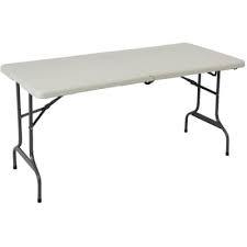 3.6 out of 5 stars. Enduro 60 X28 White Plastic Rectangular Folding Table With Wheels Home Hardware