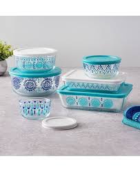 Pyrex 12 Pc Decorated Glass Storage Set Created For Macy S Reviews Bakeware Kitchen Macy S Glass Storage Pyrex Vintage Dishes