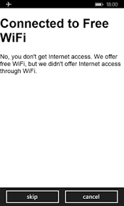 But when the internet is disconnected, a internet my not be available message appears. Freewifi Via Esp8266 Captive Portal