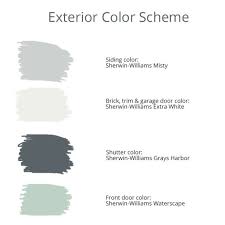 Exterior House Color Scheme Sherwin Williams Misty On The Siding Sherwin Willi House Exterior Color Schemes Exterior House Color Sherwin Williams Extra White
