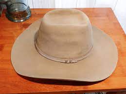 Serratelli 6x Brick Crown Style Cowboy Hat In A Light Tan With 1 2 Inch Leather Hatband Size 7 01025 Mens Hats Vintage Cowboy Hats Hat Band