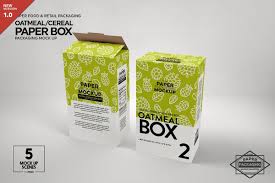 Paper Oatmeal Cereal Box Packaging Mockup 404128 Branding Design Bundles In 2020 Design Mockup Free Packaging Mockup Psd Mockup Template