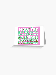 How Far That Little Candle Throws His Beams Greeting Card By Joungyeob Redbubble