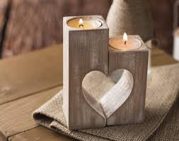 Make simple diy wooden candle holders from scrap 4x4 lumber pieces. Wood Candle Holders Valentines Day Gift For Her Wedding Gift Ideas Rustic Candle Holder Wooden Heart Shaped Decorative Tea Light Candles Home Decorations Handmade Table Centerpiece Decor Family Gift Buy Online In