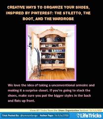 Shoes Organization Creative Ways To Organize Your Shoes Inspired By Pinterest The Stiletto Th Organization Grocery Store Design Kitchen Hacks Organization