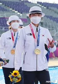 안산 선수는 양궁 혼성 단체와 여자 단체 종목에서 금메달을 획득하며 '2관왕 양궁 영웅'으로 떠올랐다. Pr1vbngqf Ltem