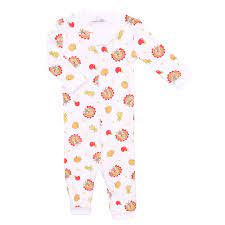 Carters search results for thanksgiving. Magnolia Baby Boys Girls Gobble Gobble Thanksgiving Turkey Print Zipped Pajamas