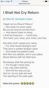 I Shall Not Cry Return Words Crying Poems