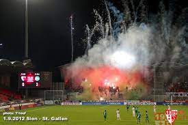 Kybunpark , st.gallen , switzerland. Fc Sion Fc Sankt Gallen 01 09 2012