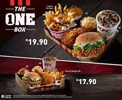 Kfc malaysia mengembalikan semula kfc zinger double down pada tahun 2019. Kfc One Box Menu