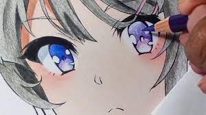 How To Draw/Color Anime Eyes | Real Time Coloring Tutorial - Youtube