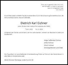 Traueranzeigen von Dietrich Karl Eichner