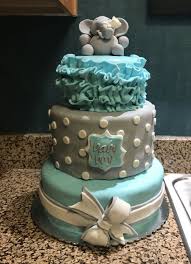 Elephant Baby Shower Cake Three Tier Baby Boy Elephant Baby Shower Cake Fondant Elephant Baby Shower Cake Elephant Baby Shower Boy Baby Shower Cakes For Boys