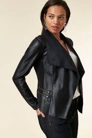 Wallis Blue Ink Pu Waterfall Jacket Waterfall Leather Jacket Waterfall Jacket Jackets