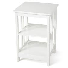 Topbuy Nightstand 3 Tier Display Shelf Side Table Sofa End Table Corner Table White Walmart Com In 2020 Sofa End Tables Tiered Display Shelves White Small Table