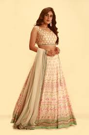 Maybe you would like to learn more about one of these? Baby Pink Printed Lehenga Set With Contrast Fern Green Colour And Matching Tulle Dupatta Seasons India
