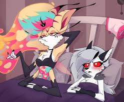 286919 - suggestive, artist:akuma_nemui, loona (vivzmind), queen bee-lzebub  (vivzmind), arthropod, bee, canine, demon, fennec fox, fictional species,  fox, hellhound, hybrid, insect, mammal, anthro, hazbin hotel, helluva boss,  2023, aftersex, anthro ...