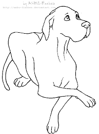 Lineart Great Dane By Anbu Flashez On Deviantart Dog Line Drawing Dog Outline Animal Doodles