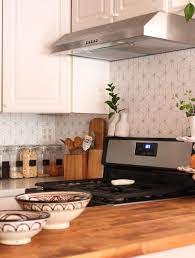 Here S The Best Most Budget Friendly Way To Give Your Kitchen A Makeover Removable Wallpaper Kitchen Wallpaper Backsplash Kitchen Diy Kitchen Backsplash
