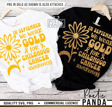 In September We Wear Gold SVG PNG, Childhood Cancer Awareness Svg,  Childhood Cancer Awareness Shirt Png, Gold Ribbon Svg