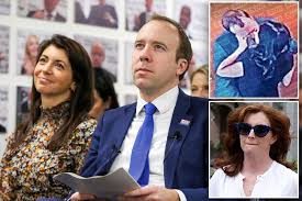 Matt hancock's wife has been seen leaving her home still wearing her wedding ring after her husband's shocking affair was exposed. Jlsof9uskpduim