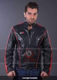 Mass Effect 3 N7 Gaming Black Leather Jacket Black Leather Jacket Men Leather Jacket Men Leather Jacket