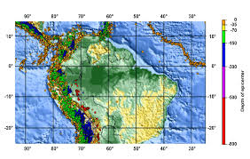 usgs earthquake map of south america 1990 2000 note there