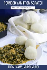 Pounded yam in nigeria is not served as a course meal but paired with a plate of nigerian soups, it goes best with egusi or bitter leaf soup. Pounded Yam Chef Lolas Kitchen