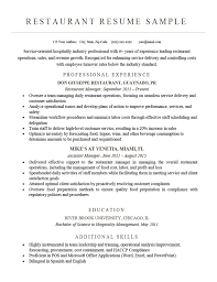 Previous food service experience often plays a key role in landing work in a restaurant. Restaurant Resume Example And Writing Tips Resume Genius