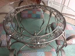 Crafted of iron and glass. Drexel Heritage Signet Wrought Iron Dining Table And 5 Chairs Antique Appraisal Instappraisal