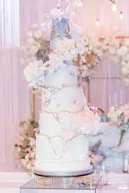 Ombre Dusty Blue Wedding Cake Pink Wedding Cake Luxury Wedding Cake Flowers Wedding Cakes With Flowers