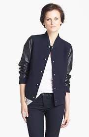 A P C Leather Sleeve Baseball Jacket Leather Sleeve Baseball Jacket Jackets