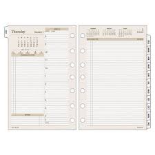 Day Runner 7 Hole Punched Daily Planner Refill Two Page Per Day 5 1 2 X 8 1 2 In Jan Dec White Cream 130 Planner Book Daily Planner Refills Day Runner