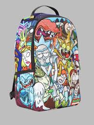 Supreme rick and morty backpack. Sprayground Rick Morty Crammed Backpack Multi Coloured Spiralseven