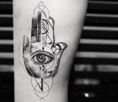Hamsa Hand Tattoo By Balazs Bercsenyi Post 16801 Hamsa Hand Tattoo Geometric Hamsa Tattoo Hand Tattoos