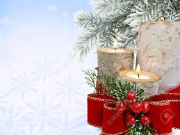 Christmas Decoration Birch Stump Candle Holders And Red Bow Stock Photo Picture And Royalty Free Image Image 11353636