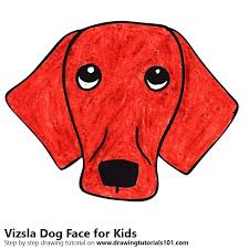 How to draw an elephant. Learn How To Draw A Vizsla Dog Face For Kids Animal Faces For Kids Step By Step Drawing Tutorials