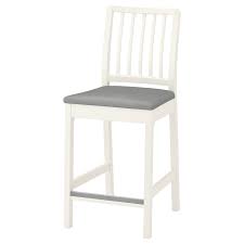 Ekedalen Bar Stool With Backrest White Orrsta Light Gray Width 17 3 4 Shop Today Ikea Bar Stools Solid Wood Chairs Stool Height