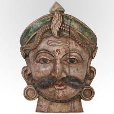 Bemalte Tribalmaske aus Holz, Wandkunst, handgefertigt, Wanddekoration,  primitive Holzkunst, Raumdekoration, Halloween, Geschenk für Ihn