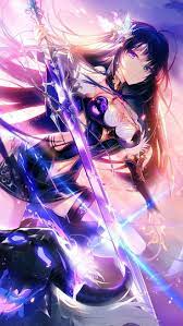 Wallpaper Anime Purple Samurai Girl High Resolution 1080 X 1920 Hd For Iphone And Android Ilustrasi Karakter Seni Anime Gambar Karakter