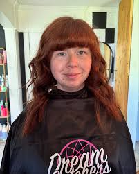 chopped, fringed, curled #alabamahairstylist #redhair #extensionspecialist  #althair